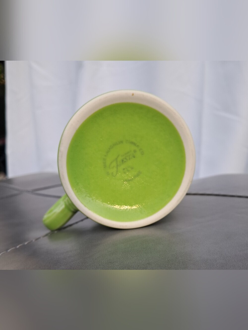 Vintage Fiesta Chartreuse Classic Ring Handle Mug (Retired 1997–1999) - Picture 4 of 7